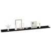 vidaXL Wall Shelf Set of 2 Black MDF 45.3 in wide Wall mounting