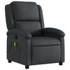 vidaXL Massage Recliner Chair Black Real leather, metal, plywood Large