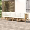 vidaXL Garden Lounge Set Cream White Bamboo Medium Modular