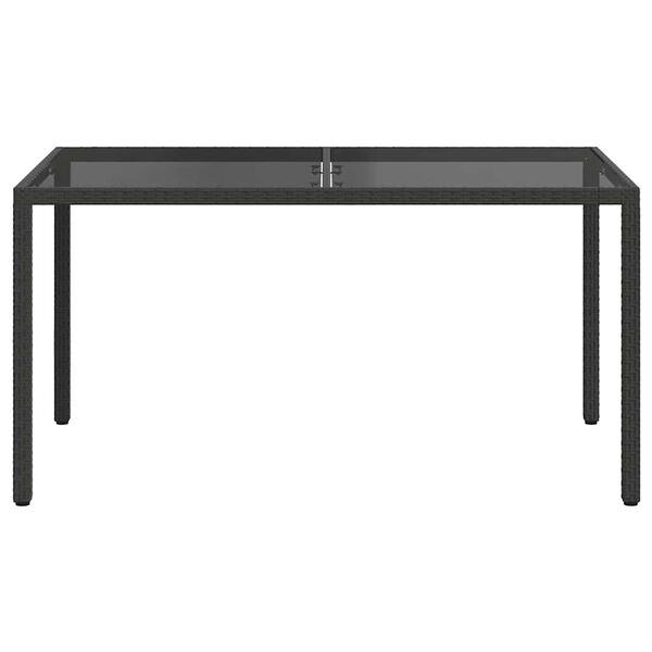 vidaXL Garden Table Black Poly Rattan Medium Durable Garden Table