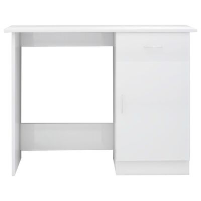 vidaXL Desk High Gloss White 39.4" x 19.7" x 29.9" Engineered Wood