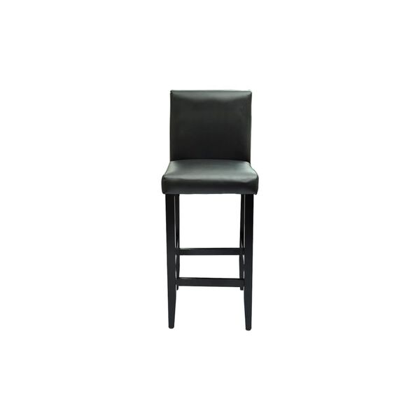 vidaXL Bar Stool Set of 2 Black Faux Leather Standard