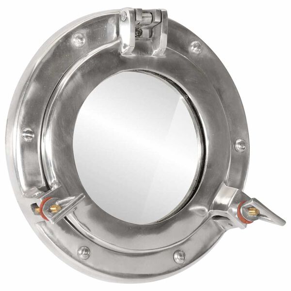 vidaXL Porthole Mirror Wall Hanging Ø9.1" Aluminum and Glass