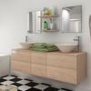 vidaXL Bathroom Cabinet Beige, White High-quality engineered wood, Ceramic