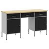 vidaXL Work Cabinet with Drawer with Lock 3 pcs Black 150 x 55 x 85 cm