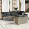 vidaXL Garden Sofa Set Grey Poly rattan, tempered glass, powder-coated steel