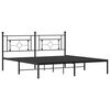 vidaXL Bed Frame Black Powder-Coated Steel 72 x 84 in Bed Frame