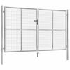 vidaXL Garden Gate Galvanised Steel 118.1x59.1" Silver