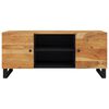 vidaXL TV Cabinet Black and natural wood Solid acacia wood Medium