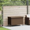 vidaXL Patio Storage Box with Wheels Brown 43.3x21.7x28.7" Poly Rattan