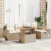 vidaXL Garden Sofa Set Beige PE rattan Large Modular Garden Sofa Set