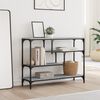 vidaXL Console Table Grey Sonoma Engineered wood and metal Narrow