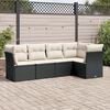 vidaXL Garden Sofa Set Black, Cream White