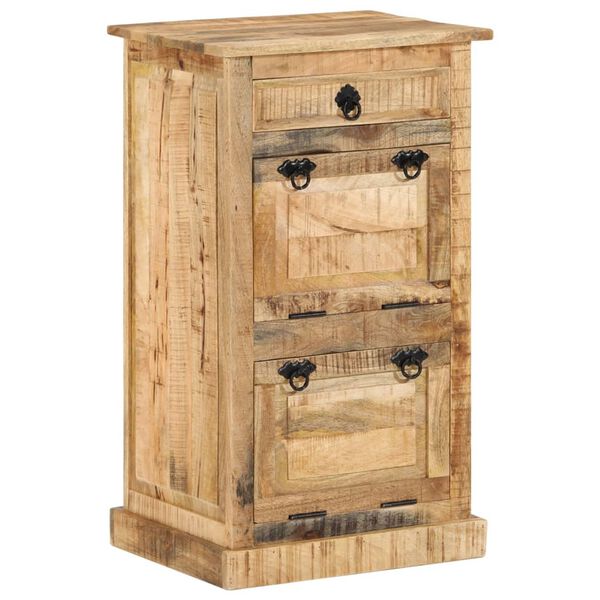 vidaXL Shoe Cabinet Natural wood Solid rough mango wood Compact