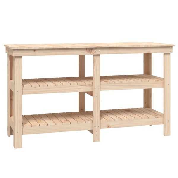 vidaXL Work Bench 56.1x19.7x31.5" Solid Wood Pine