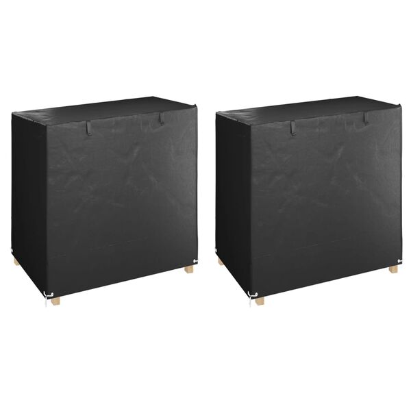 vidaXL Swing Bench Cover Set of 2 Black Polyethylene