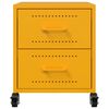 vidaXL Bedside Cabinet Set of 2 Mustard Yellow Cold-rolled steel Medium