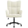 vidaXL Relaxing Chair Cream White Velvet, Steel Medium Swivel