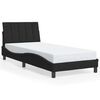 vidaXL Bed Frame Black Velvet, Solid pine wood, Metal, Plywood Twin