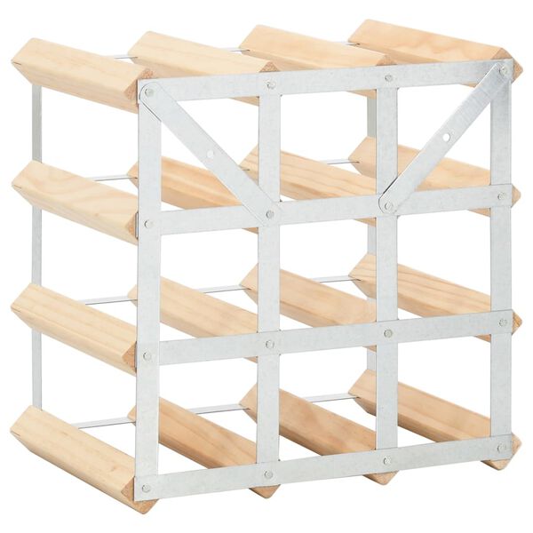 vidaXL Wine Rack for 12 Bottles Solid Pinewood