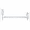 vidaXL Bed Frame White Steel Double Bed Frame Rectangular