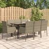 vidaXL Garden Dining Set Black PE Rattan 9 Piece Set Modular