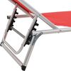 vidaXL Sun Lounger Red Aluminum, Textilene Standard Foldable