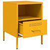 vidaXL Bedside Cabinet Mustard Yellow Cold-rolled steel Medium