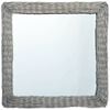 vidaXL Mirror Natural Rattan, Glass 23.6 x 23.6 in Decorative Inlays