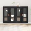 vidaXL Wall Cabinets 2 pcs Black Oak 27.36 x 13.39 x 35.43 in