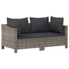 vidaXL Garden Lounge Set Gray PE rattan Modular Garden Lounge Set