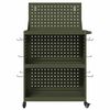 vidaXL Tool Trolley with Shelf Olive Green 25.59 x 13.78 x 43.70 in