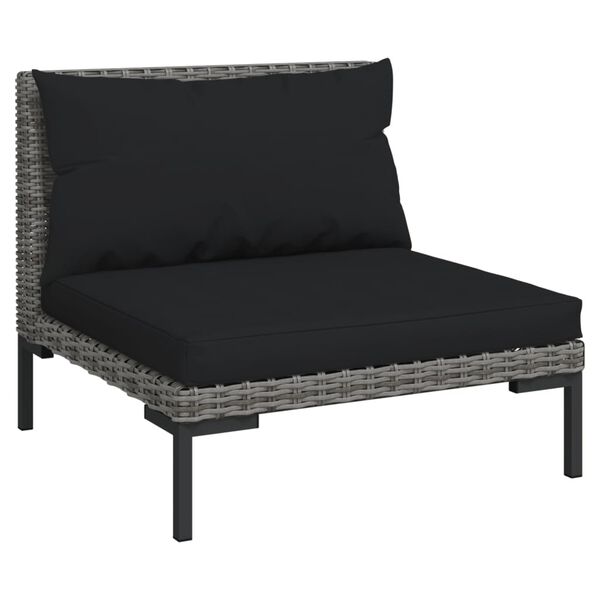 vidaXL Garden Lounge Set Dark Grey, Black