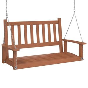 vidaXL Garden Swing Bench Brown Solid fir wood 2-seater