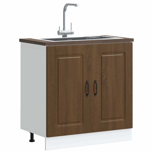vidaXL Sink Base Cabinet Brown Oak Engineered Wood 31.5x18.1x32.1 in
