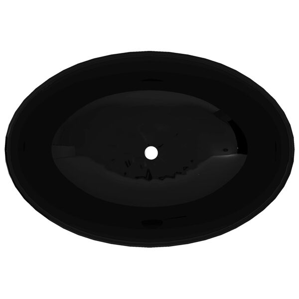 Luxury Ceramic Basin Oval-shaped Sink Black 15.7"x13"