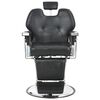 vidaXL Barber Chair Black Faux Leather, Metal Medium