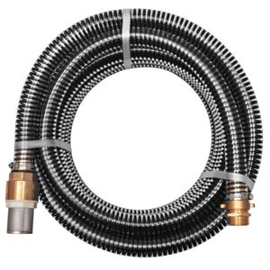 vidaXL Suction Hose Black Plastic and Brass 23 feet long Durable