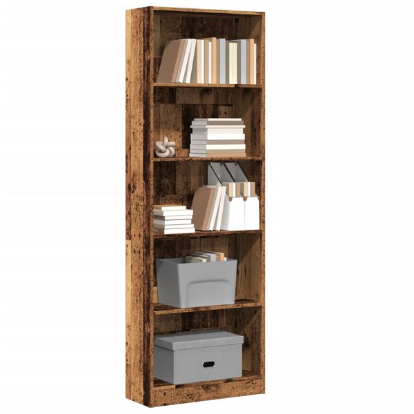 vidaXL Bookcase Old Wood Engineered wood Tall Bookcase Rectangular