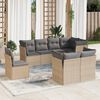 vidaXL Garden Sofa Set Beige PE Rattan Large Modular Garden Sofa Set