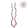 vidaXL Christmas Flower Garland Red Pink Artificial silk, PE Extra Long