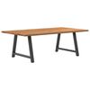 vidaXL Dining Table Light brown Solid oak wood Large Adjustable Feet