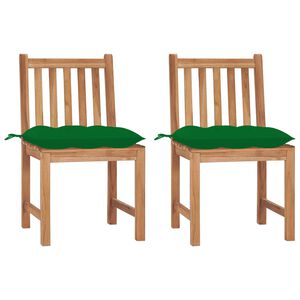 vidaXL Patio Chair Set of 2 Natural wood Fine sanded teak hardwood