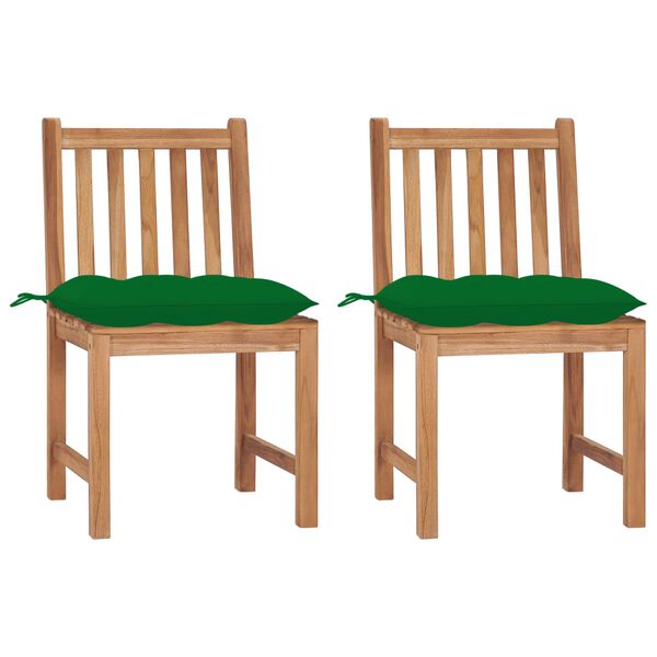 vidaXL Patio Chair Set of 2 Natural wood Fine sanded teak hardwood