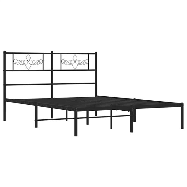 vidaXL Bed Frame Metal Bed Frame Rectangular Bed Frame with Headboard
