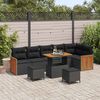 vidaXL Garden Sofa Set with Cushion 11 pcs Black Poly Rattan