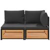 vidaXL Patio Sofa with Cushions 2-Seater Solid Wood Acacia
