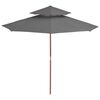 vidaXL Parasol Anthracite Laminated bamboo, hardwood, polyester