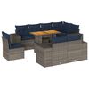 vidaXL 9 Piece Patio Sofa Set with Cushions Gray Poly Rattan