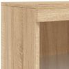 vidaXL Sideboard Sonoma Oak Engineered Wood, Glass Medium Sideboard